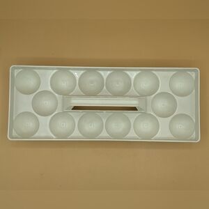 Vintage Egg Carrier Refrigerator Tray Holder Storage For 14 Eggs Handle -Plastic